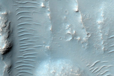 Well-Preserved Unnamed Crater North of Valles Marineris