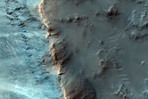 Olivine-Rich Bedrock Exposed in Unnamed Crater Wall in Tyrrhena Terra