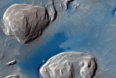Punto oscuro cerca del volcn Olympus Mons