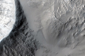 Crater East of Nili Fossae with Flow Ejecta