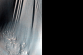 Troughs or Gullies Cut Into Dark Smooth Material in Juventae Chasma