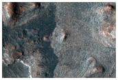 Crater on Floor of Mawrth Vallis Channel