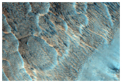 Barrancos en un crter cerca Hellas Planitia