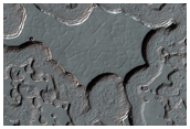 South Pole Residual Cap Features Changing in MOC Image at Site K