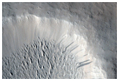 Yardangs and Pedestal Crater in Viking Image 389S08 