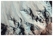 Llit impressionant de roques a Coprates Chasma