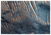 Bedrock Exposures in Very Linear Crater Chain