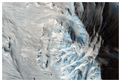 Well-Developed Alluvial Fans on the Eastern Terraces of Mojave Crater