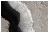 Valley in Elysium Region Volcanic Rise