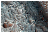 Edge of Fluidized Ejecta Rampart with Great Phyllosilicate Signature