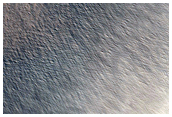 Crater in Ridged Margin of Arsia Sulci Region in Viking Image 042B35