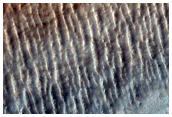 Narrow Channels on Scarp in Hellas Planitia