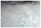 Relatively Fresh 1-Kilometer Diameter Crater in South Polar Region 