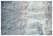 Crater Wall Carving in MOC Image E0300089