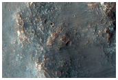 Landforms in Rim of Ancient Crater