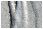 Contact between Elysium Mons and Rise Lavas