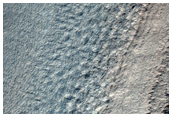 Contact of Polar Crater Wall and Filling Material
