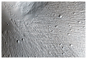 Small Fan in a Crater West of Mangala Valles