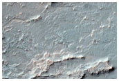 Fan and Bedrock Exposures on Crater Floor