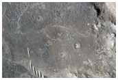 Bedrock Exposures in Wall of Impact Crater