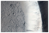 Lava Embaying Eroded Crater Rim in Elysium Planitia
