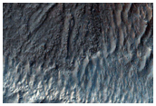 Barrancos en un crter en Hellas Planitia