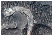 Geologic Contact Between Landslides and Blocky Deposit on Floor of Melas Ch