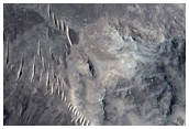 Bedrock Exposures in Wall of Impact Crater