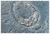 Layered Bedrock in Center of 15-Kilometer Diameter Impact Crater