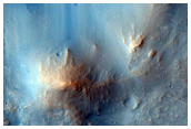 Central Structure of an Impact Crater near the Tempe and Chryse Regions