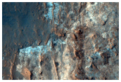 Strata Exposed in Crater Wall near West End of Mawrth Vallis