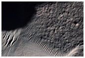 Gullies in Crater Wall as Seen in MOC Image S05-00655
