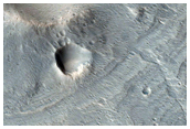 Valley-Crater Intersection with Exposed Layers
