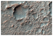 Bedrock Exposures on Crater Floor in Terra Sabaea Tyrrhena Terra Boundary
