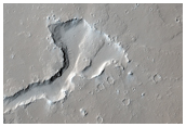 Coladas de lava en la base de Olympus Mons