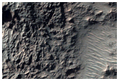 Crater with Central Uplift Northwest of Argyre Planitia