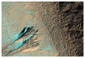 Gullies in Wall of Smaller Crater within Arrhenius Crater