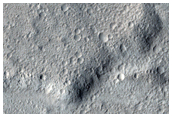 Partly Filled Crater and Landforms in Northeastern Amazonis Planitia