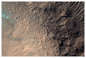 Gullies in Wall of Smaller Crater within Arrhenius Crater