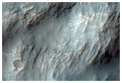 Crater and Landslides in CTX Image