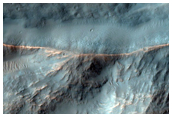 Crater and Landslides in CTX Image 