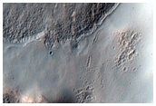 Contact between Two Floor Materials in Crater near Newton Crater