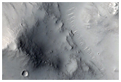 Eastern Wall Region of Crater West of Ma Adim Vallis