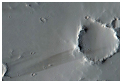 Young Crater and Wind Streaks