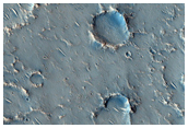 Crater Intersected by Valley in MOC Image SP2-38203