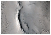 Contact between Lava Flow and Wrinkle Ridge in Tartarus Colles