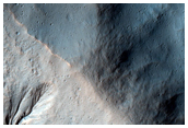 West Rim of Gullied Crater in Terra Cimmeria