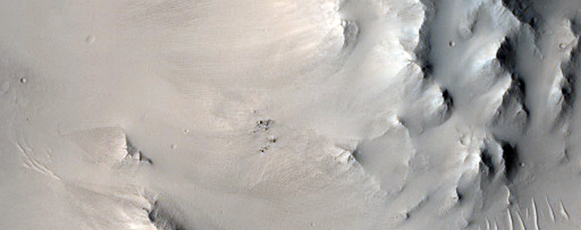 West Rim and Ejecta for Well-Preserved Crater in Isidis Region