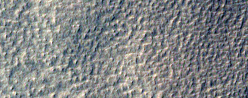 Massif Surrounded by Apron in Region Northwest of Spallanzani Crater
