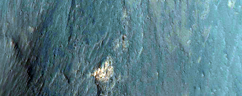 Contact between Wallrock and Light-Toned Rocks in Ophir Chasma